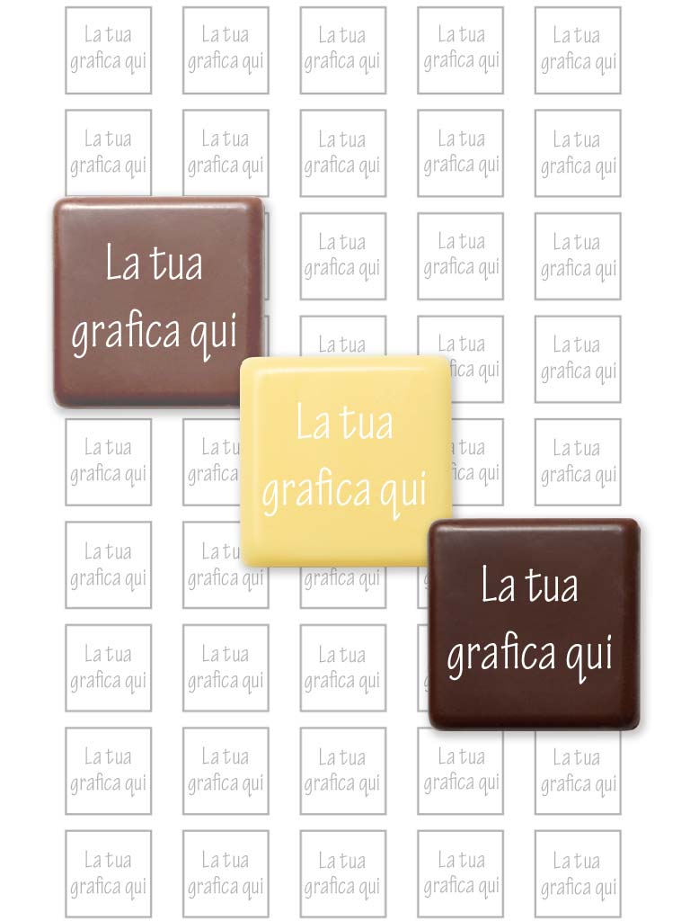 Targhette di cioccolato personalizzate con il tuo logo. Prodotto da Plusia  srl