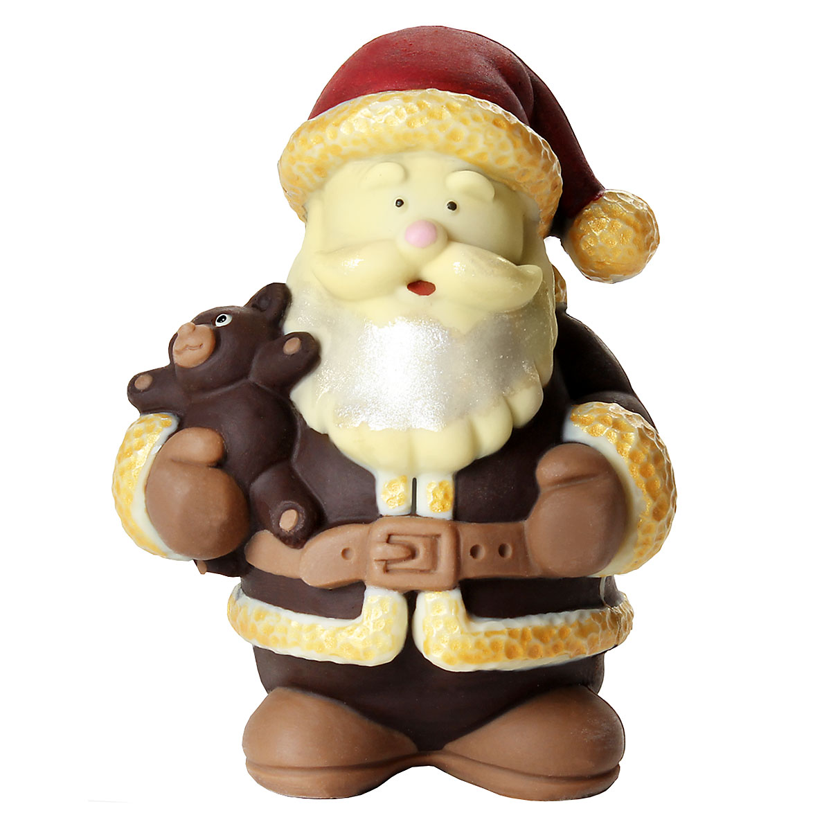 Babbo Natale di cioccolato con orsetto