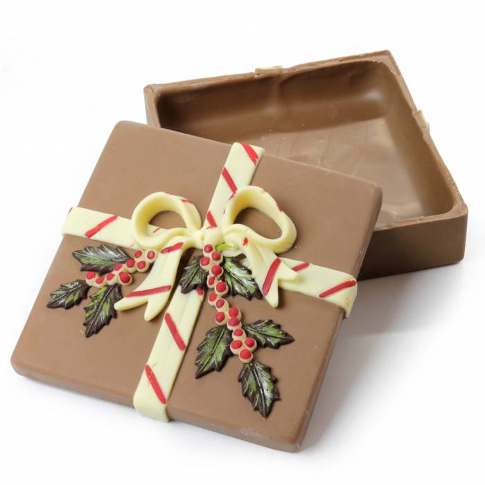 Scatola regalo di cioccolato vuota artigianale e decorata a mano
