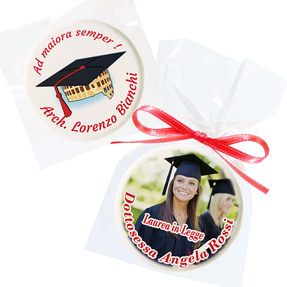 Caramelle personalizzate laurea con stampa di foto e data della laurea