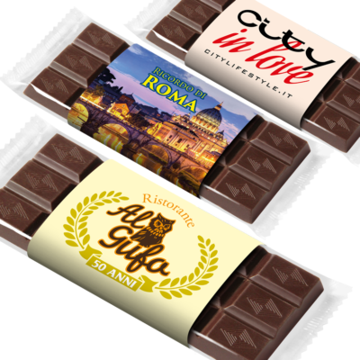 Tavolette di cioccolato personalizzate sulla fascetta