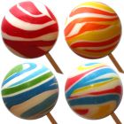 A spherical-shaped lollipop for festivities, parties, events