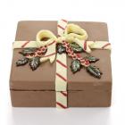 Scatola di cioccolato con decori natalizi