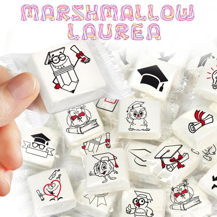Vignette di Laurea stampate direttamente su marshmallow 