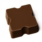 A customizable square-shaped chocolate in dark chocolate