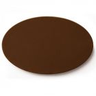 A customized oval-shaped chocolate in fondant chocolate