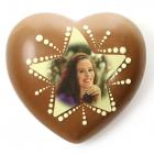 cuore di cioccolato cavo con stampa personalizzata con foto 