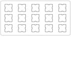 A mould for square-shaped chocolates, they may be printed with a customized  design using colours with a cocoa butter base