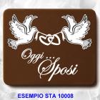 Decorazione personalizzata Plusia con scritto "Oggi Sposi" su cioccolatino fondente