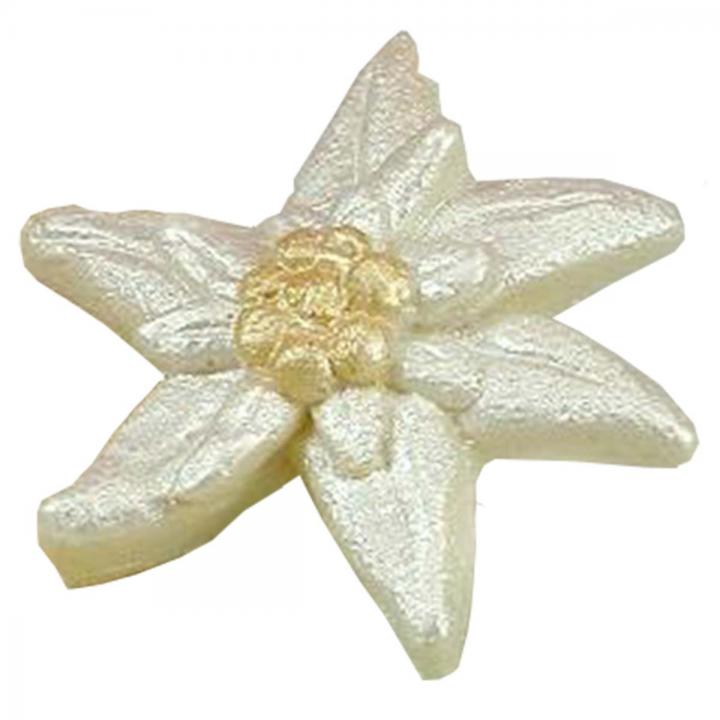 Stella alpina in cioccolato per decorazioni dolciarie.