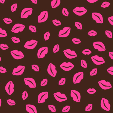 Labbra colorate da trasferire sui cioccolatini per San Valentino