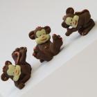 three little fun monkeys in chocolate