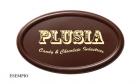 A chocolate for coffee with image and PLUSIA trade mark for example, but customizable with other trade marks