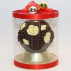 Hanging baubles in chocolate decorated in relief