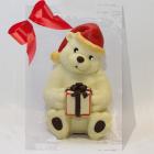 Regalo intelligente per la festa di Natale, orsacchiotto in cioccolato bianco decorato