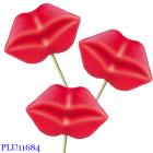A mouth-shaped lollipop to send someone a kiss at a party for an anniversary, for Saint Valentine's Day or for a Stag Party