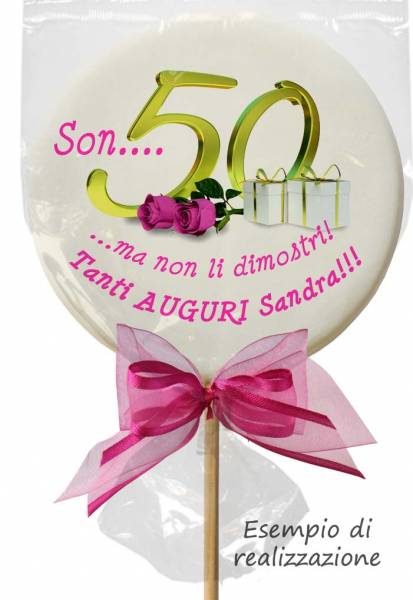 Lecca lecca Tondo gigante - 600 g - 20,5 cm - Lecca lecca personalizzati