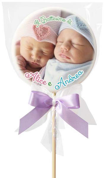 Lecca lecca tondo grande - 120 g - 11,5 cm - Lecca lecca personalizzati