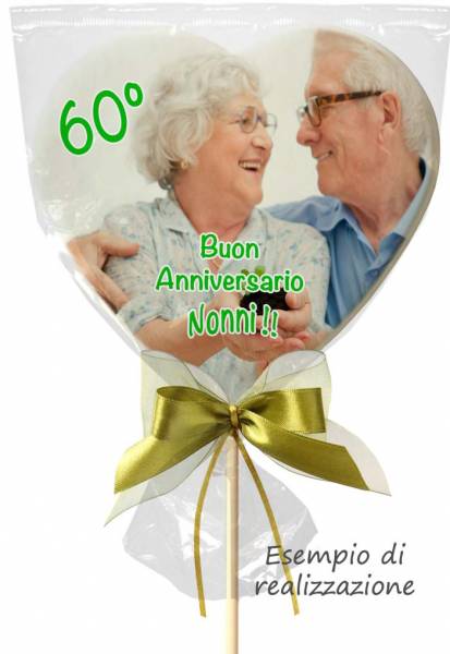 Lecca lecca Cuore gigante - 600 g - 22 cm - Lecca lecca di zucchero personalizzati