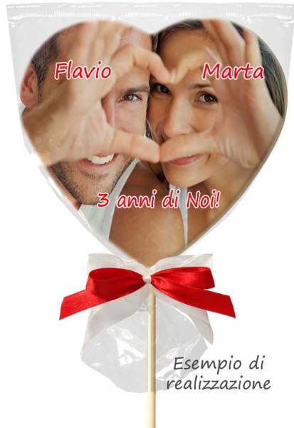 Lecca lecca Cuore gigante - 600 g - 22 cm - Lecca lecca personalizzati