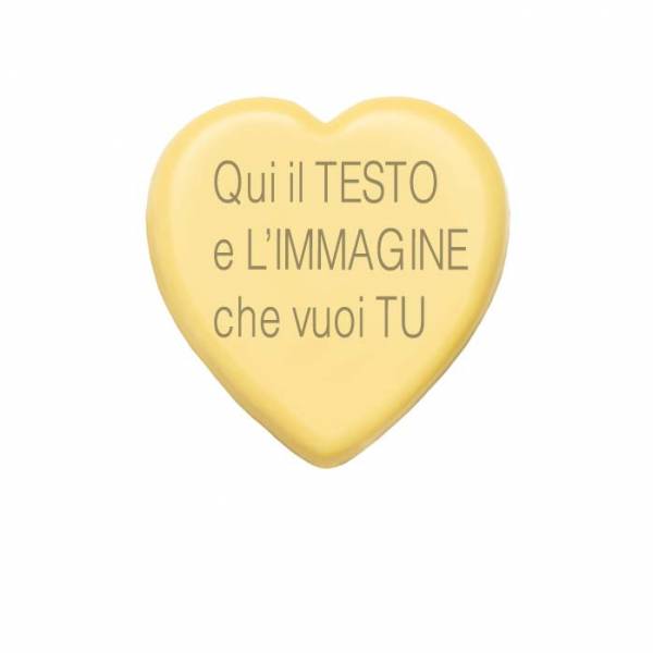 Cioccolatino bianco Cuore - 15 g - 5,4 cm - Cioccolatini personalizzati