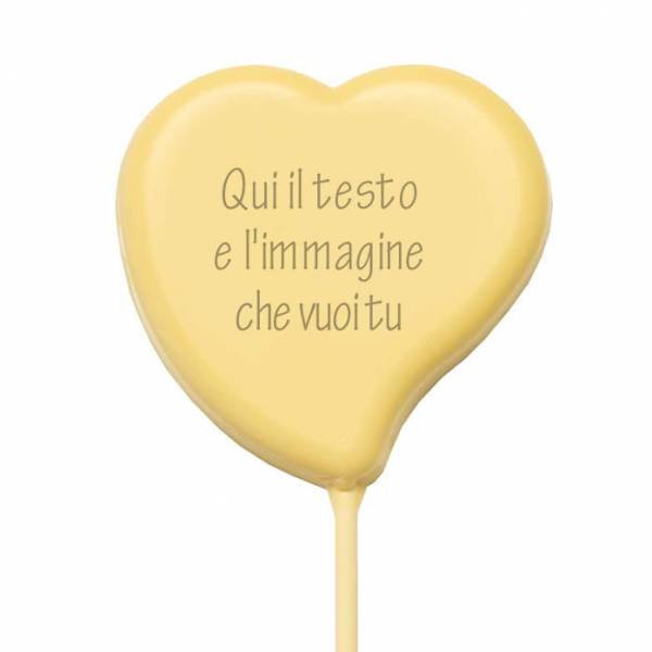 Lecca Lecca di cioccolato Cuore - 38 g - 7,5 cm - Lecca lecca di cioccolato personalizzati