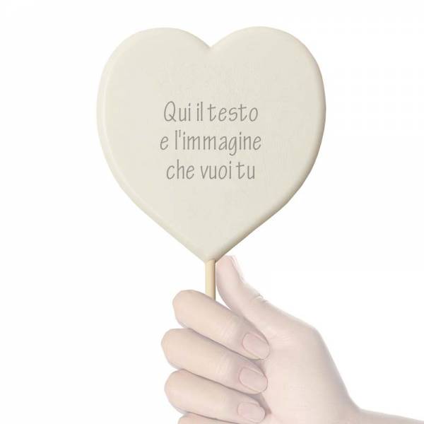 Lecca lecca Cuore grande - 120 g - 11 cm - Lecca lecca di zucchero personalizzati