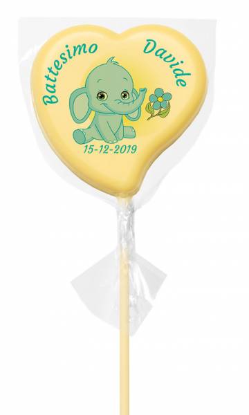Lecca Lecca di cioccolato Cuore - 38 g - 7,5 cm - Lecca lecca di cioccolato personalizzati