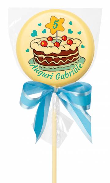Lecca Lecca di cioccolato tondo - 38 g - 7,5 cm - Lecca lecca di cioccolato personalizzati
