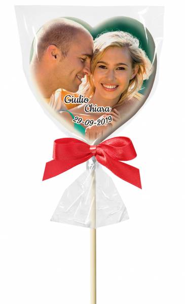 Lecca lecca Cuore grande - 120 g - 11 cm - Lecca lecca personalizzati