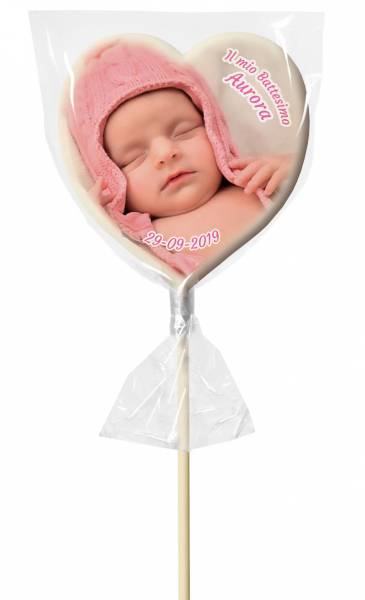 Lecca lecca Cuore grande - 120 g - 11 cm - Lecca lecca personalizzati