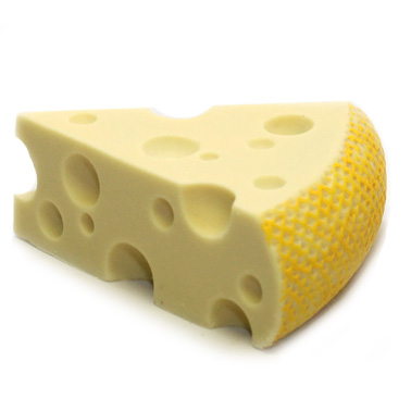 Formaggio emmenthal di cioccolato bianco decorato manualmente