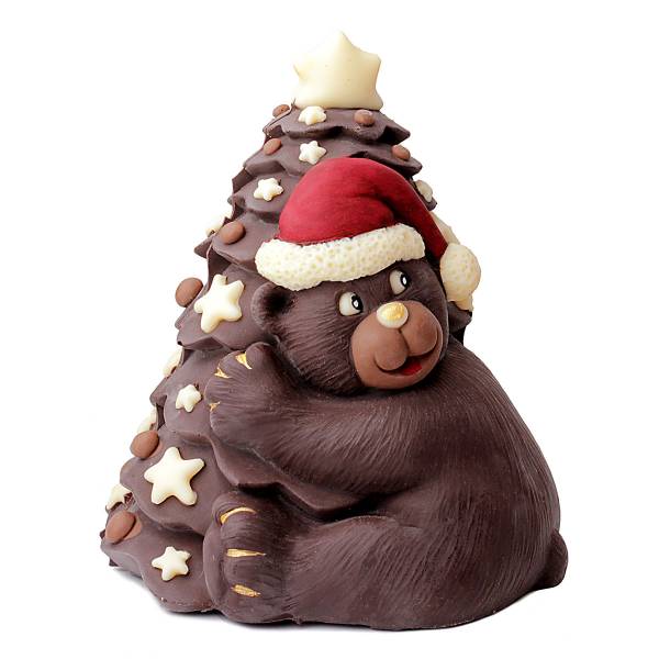 Orso di cioccolato con albero di Natale - Cioccolato di Natale