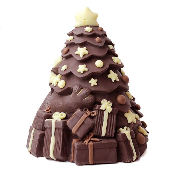 Orso di cioccolato con albero di Natale - Cioccolato di Natale