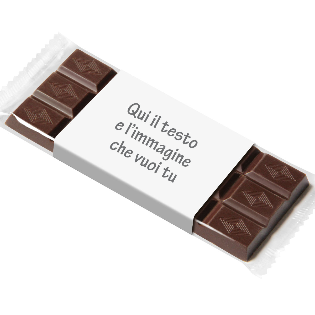 Tavoletta di cioccolato personalizzata sull'incarto