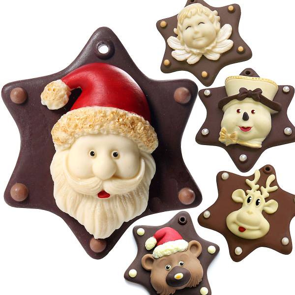 "Stella appendibile" di Natale di cioccolato - Vari soggetti - Cioccolato di Natale