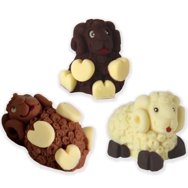 Tris Arieti di cioccolato - Animaletti di cioccolato - Cioccolato di Natale - Uova di Pasqua