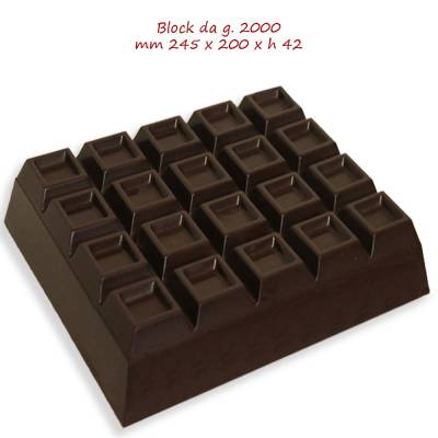 Block da 2 kg di cioccolato a scelta Bianco o Latte o Fondente.