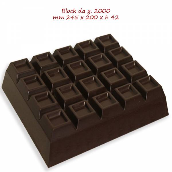 Block da 2 kg di cioccolato a scelta Bianco o Latte o Fondente.