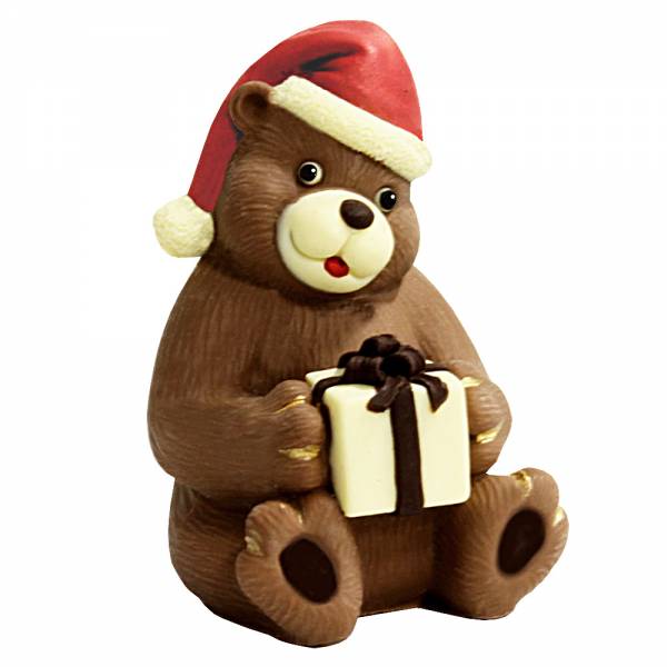 Orsacchiotto natalizio di cioccolato con pacchetto regalo - Cioccolato di Natale