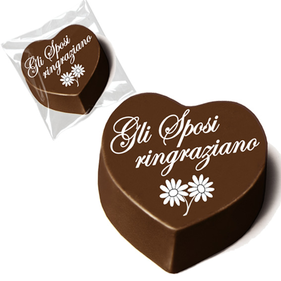 Cioccolatino cuore "Gli Sposi Ringraziano" - Fuori catalogo