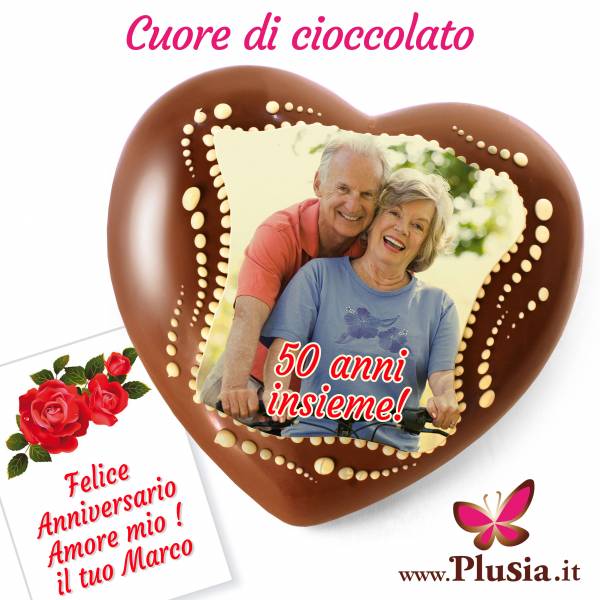 Cuore di cioccolato personalizzato con messaggio all'interno - Cuore di cioccolato personalizzato - Amore, Matrimonio, Anniversario, S. Valentino - Laurea - Festa della Mamma e della Donna