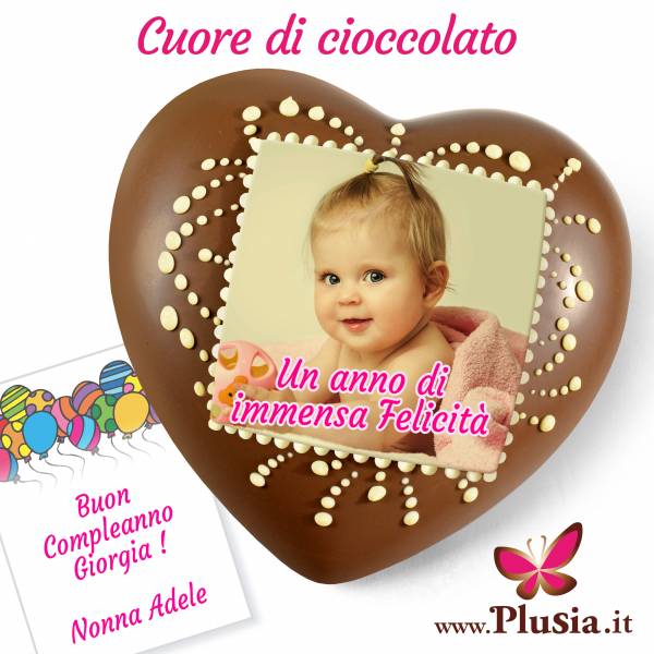 Cuore di cioccolato personalizzato con messaggio all'interno - Cuore di cioccolato personalizzato - Compleanno e tutte le Ricorrenze - Festa della Mamma e della Donna - Festa del Papà
