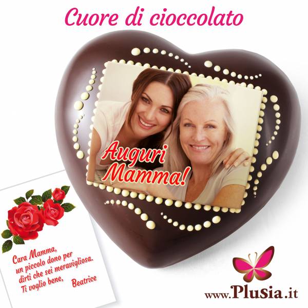 Cuore di cioccolato personalizzato con messaggio all'interno - Cuore di cioccolato personalizzato - Amore, Matrimonio, Anniversario, S. Valentino - Laurea - Festa della Mamma e della Donna