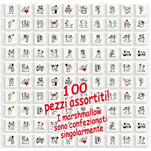 Marshmallow con scenette Matrimonio - Fuori catalogo