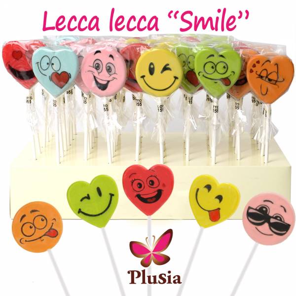 Lecca lecca Smile con simpatiche faccine stampate sullo zucchero