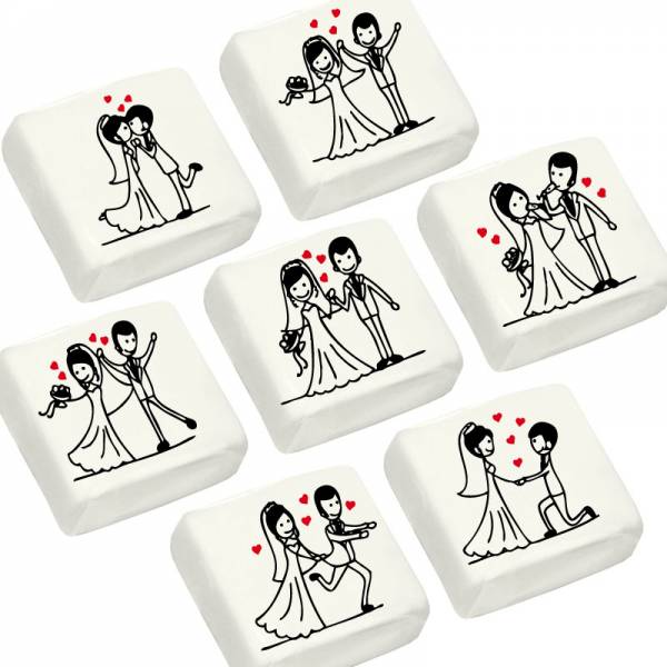 Marshmallow con scenette Matrimonio cm 4,5x4,5 - Fuori catalogo