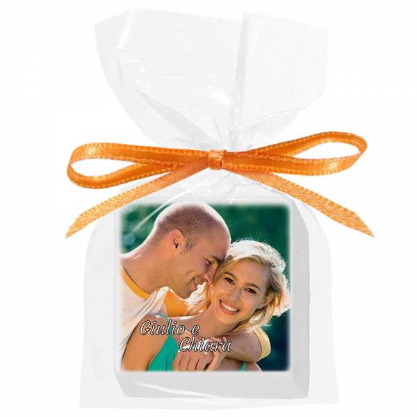 Marshmallow sposi personalizzati - cm 4,5x4,5 - Amore, Matrimonio, Anniversario, S. Valentino