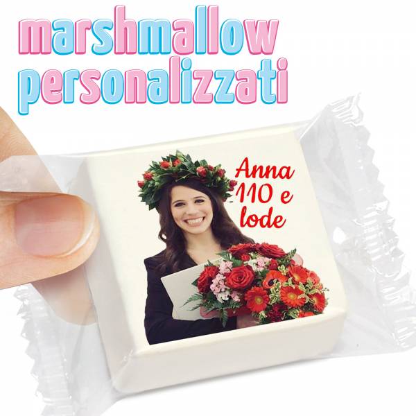 Marshmallow personalizzati - cm 4,5x4,5 - Laurea