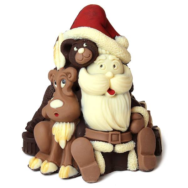 Babbo Natale di cioccolato con renna - Fuori catalogo